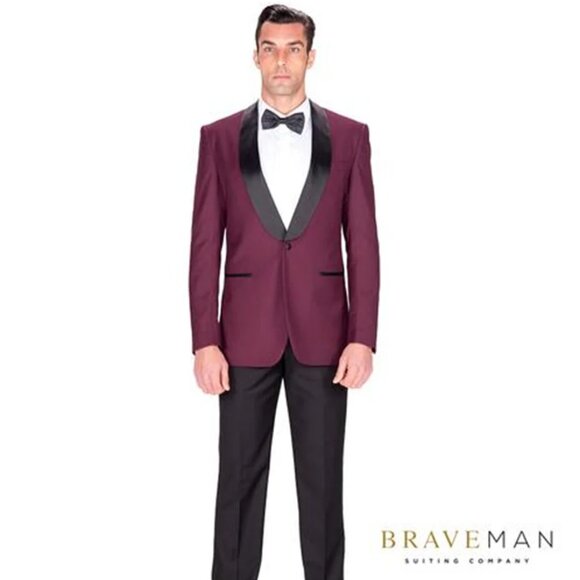 Burgundy Slim Shawl Tuxedo